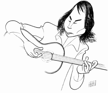 Paul Simon por Hirschfeld
